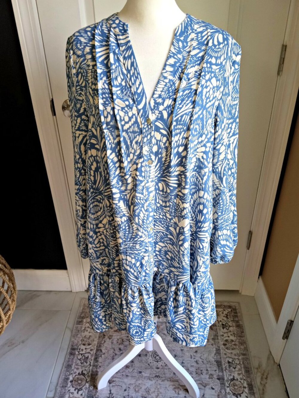NEW! 89.00 RACHEL ZOE RUFFLE HEM BOHO OVER SIZED DRESS